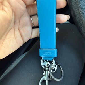 Coach Vibrant Blue Leather Keychain